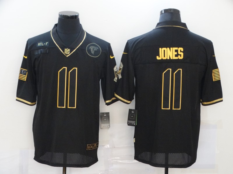 Men's Atlanta Falcons #11 Julio Jones Black Gold 2020 Salute To Service Stitched NFL Nike Limited Jersey