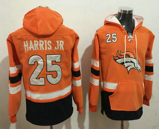 Men's Denver Broncos #25 Chris Harris Jr 2016 Orange Team Color Stitched NFL Hoodie