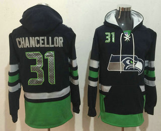 Men's Seattle Seahawks #31 Kam Chancellor NEW Navy Blue Pocket Stitched NFL Pullover Hoodie