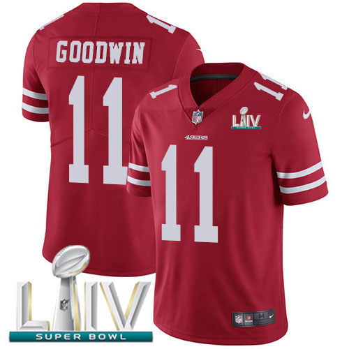 Nike 49ers #11 Marquise Goodwin Red Super Bowl LIV 2020 Team Color Youth Stitched NFL Vapor Untouchable Limited Jersey