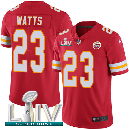 Nike Chiefs #23 Armani Watts Red Super Bowl LIV 2020 Team Color Youth Stitched NFL Vapor Untouchable Limited Jersey