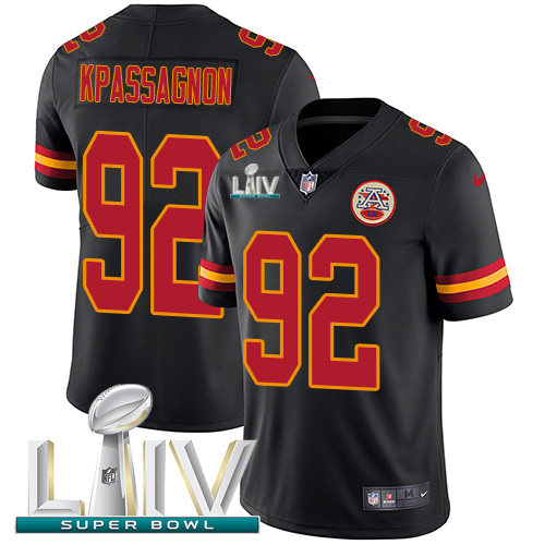 Nike Chiefs #92 Tanoh Kpassagnon Black Super Bowl LIV 2020 Youth Stitched NFL Limited Rush Jersey