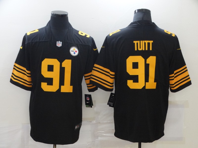 Men's Pittsburgh Steelers #91 Stephon Tuitt Black 2016 Color Rush Stitched NFL Nike Limited Jersey