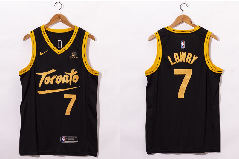 Men's Toronto Raptors #7 Kyle Lowry Black 2021 Nike City Edition Swingman Jersey With The Sponsor Logo