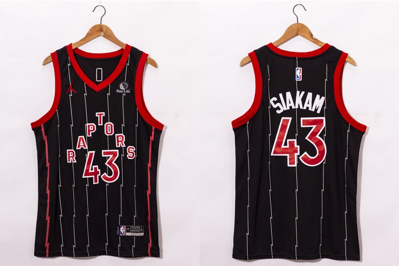 Men's Toronto Raptors #43 Pascal Siakam Black 2021 Brand Jordan City Edition Swingman Jersey With The Sponsor Logo