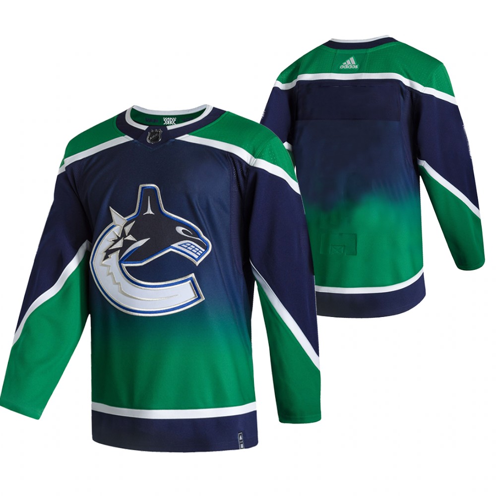 Vancouver Canucks Blank Green Men's Adidas 2020-21 Reverse Retro Alternate NHL Jersey