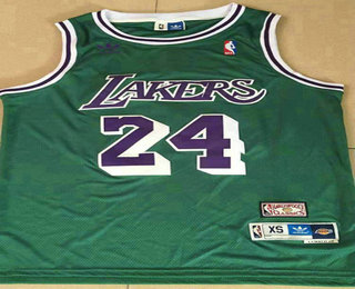 Men's Los Angeles Lakers #24 Kobe Bryant Green Hardwood Classics Soul Swingman Throwback Jersey