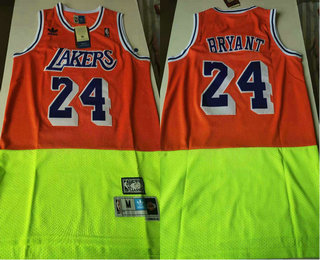 Men's Los Angeles Lakers #24 Kobe Bryant Red Green Split Hardwood Classics Jersey