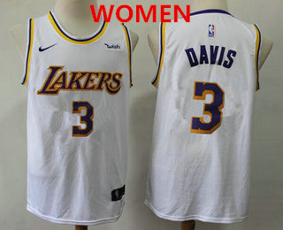 Women's Los Angeles Lakers #3 Anthony Davis 2019 White Nike Swingman Wish Stitched NBA Jersey