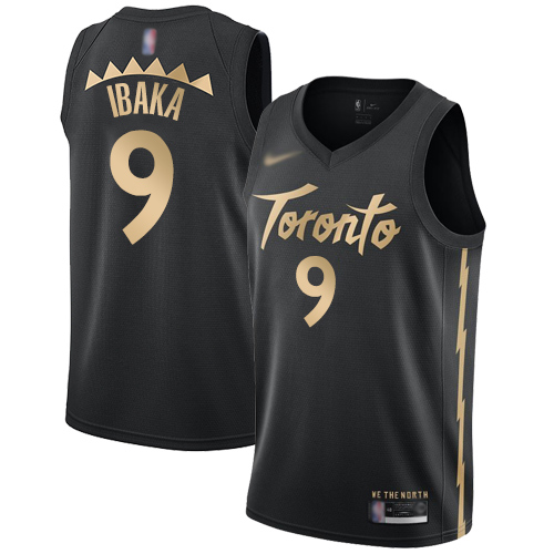 Men's Toronto Raptors #9 Serge Ibaka Black Basketball Swingman City Edition 2019-20 Jersey