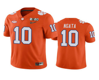 Men's Clemson Tigers #10 Joseph Ngata Orange 2020 National Championship Game Jersey