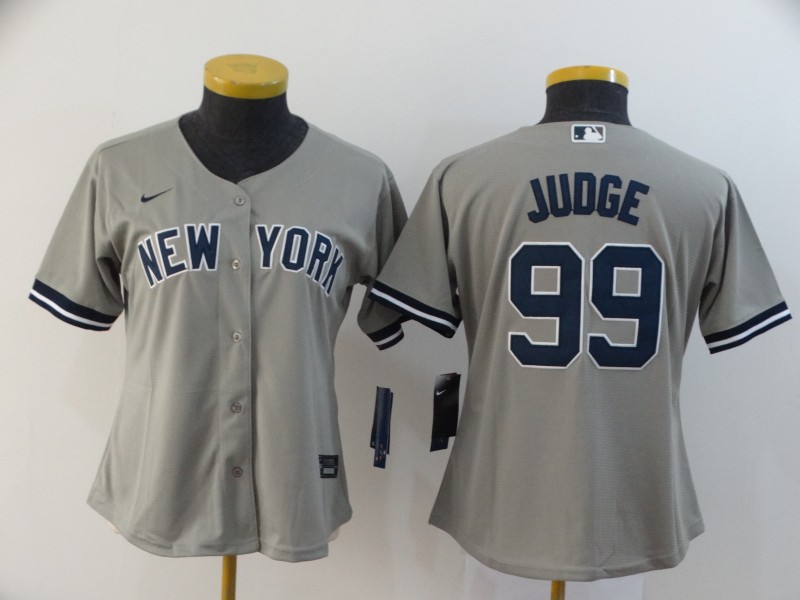 Women's New York Yankees #99 Aaron Judge Gray Stitched MLB Cool Base Nike Jersey