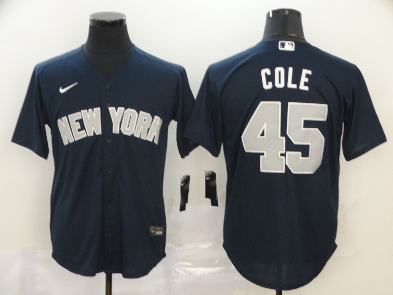 Men's New York Yankees #45 Gerrit Cole Navy Blue Stitched MLB Cool Base Nike Jersey