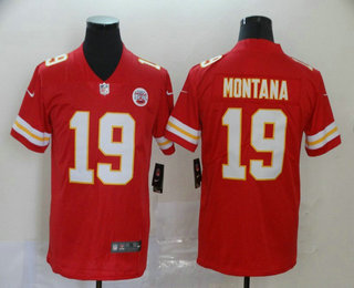 Men's Kansas City Chiefs #19 Joe Montana Red 2017 Vapor Untouchable Stitched NFL Nike Limited Jersey