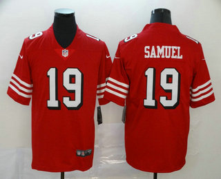 Men's San Francisco 49ers #19 Deebo Samuel Red New 2018 Color Rush Vapor Untouchable Limited Jersey