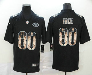 Men's San Francisco 49ers #80 Jerry Rice Black Statue Of Liberty Stitched NFL Nike Limited Jersey