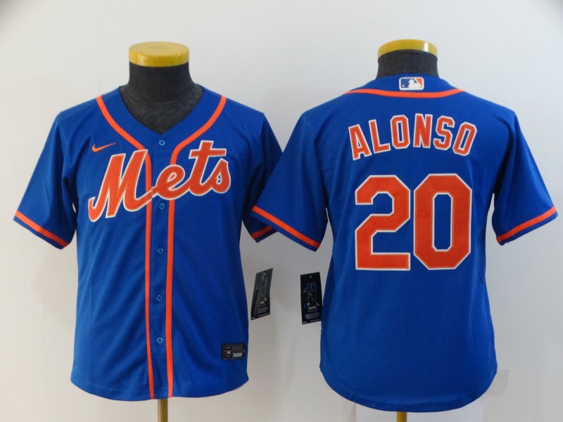 Youth New York Mets #20 Pete Alonso Blue Stitched MLB Cool Base Nike Jersey