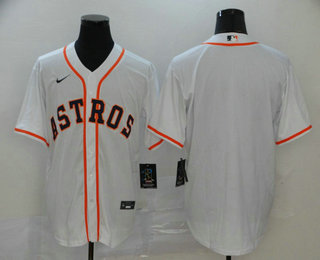 Men's Houston Astros Blank White Stitched MLB Cool Base Nike Jersey