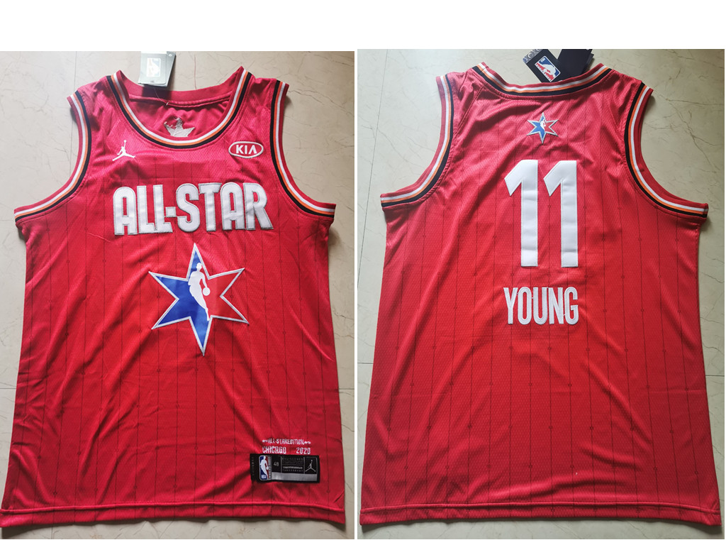 Men's Atlanta Hawks #11 Trae Young Red Jordan Brand 2020 All-Star Game Swingman Stitched NBA Jersey