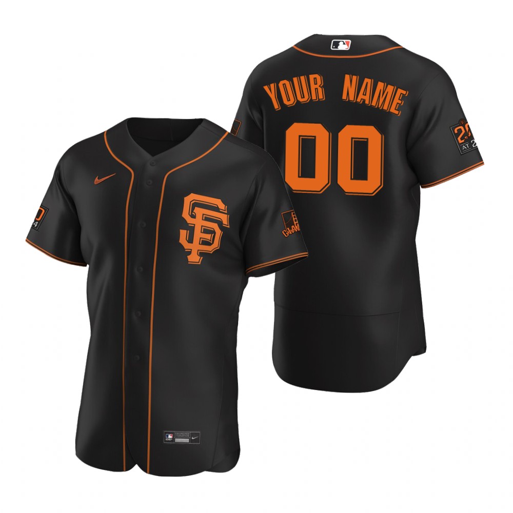 Men's San Francisco Giants Custom Nike Black Stitched MLB Flex Base Jersey