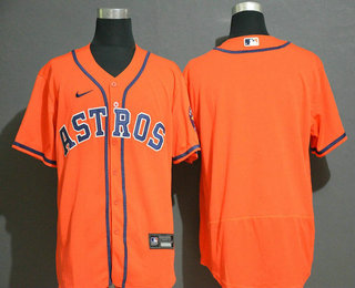 Men's Houston Astros Blank Orange Stitched MLB Flex Base Nike Jersey