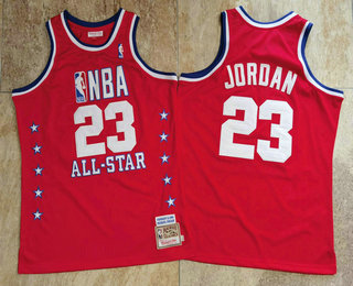 NBA 1989 All-Star #23 Michael Jordan Red Hardwood Classics Soul AU Throwback Jersey