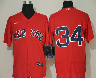 Men's Boston Red Sox #34 David Ortiz Red With No Name Stitched MLB Flex Base Nike Jersey