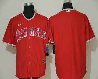 Men's Los Angeles Angels Blank Red Stitched MLB Cool Base Nike Jersey