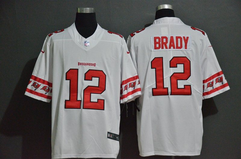 Men's Tampa Bay Buccaneers #12 Tom Brady White 2020 NEW Team Logo Vapor Untouchable Stitched NFL Nike Limited Jersey