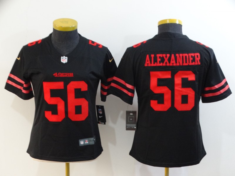 Women's San Francisco 49ers #56 Kwon Alexander Black 2017 Vapor Untouchable Stitched NFL Nike Limited Jersey