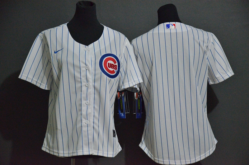 Women's Chicago Cubs Blank White Stitched MLB Cool Base Nike Jersey