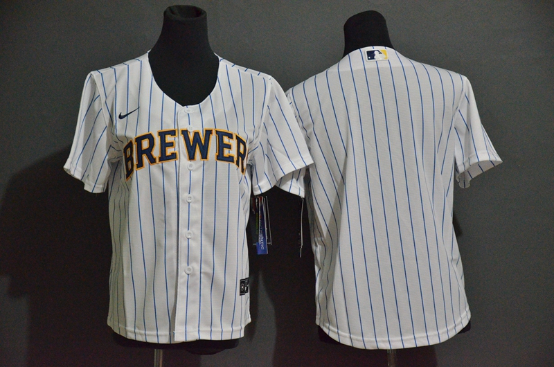 Youth Milwaukee Brewers Blank White Stitched MLB Cool Base Nike Jersey