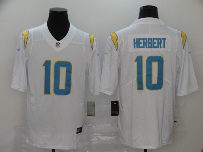 Men's Los Angeles Chargers #10 Justin Herbert White 2020 NEW Vapor Untouchable Stitched NFL Nike Limited Jersey