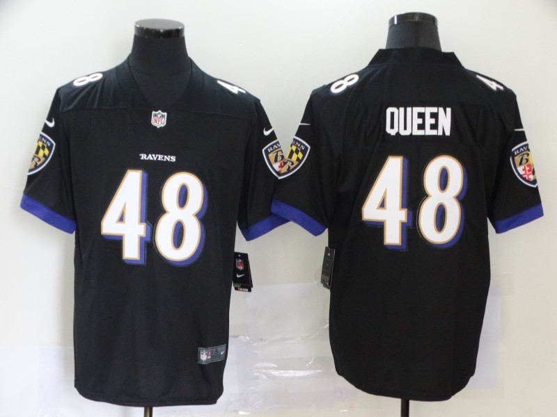 Men's Baltimore Ravens #48 Patrick Queen Black 2020 Vapor Untouchable Stitched NFL Nike Limited Jersey