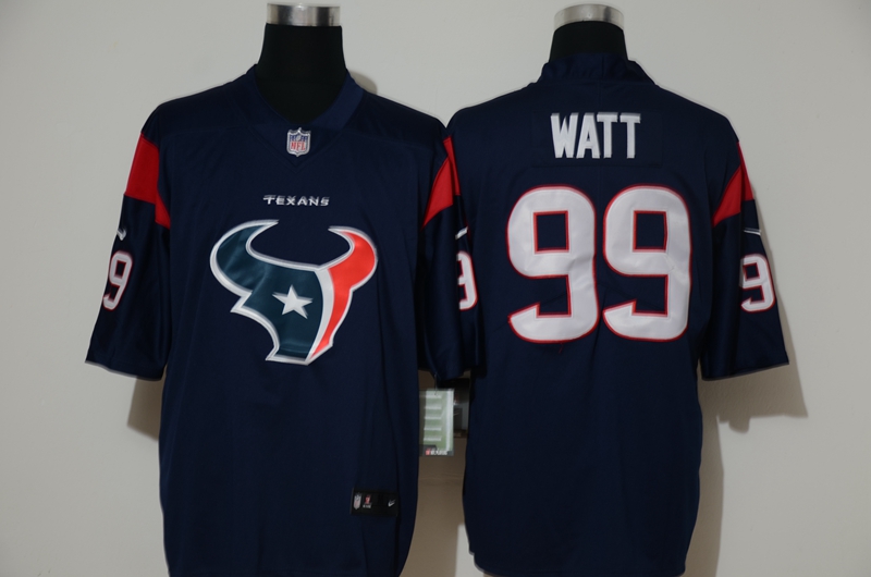 Men's Houston Texans #99 J.J. Watt Nav Blue 2020 NEW Team Logo Vapor Untouchable Stitched NFL Nike Limited Jersey