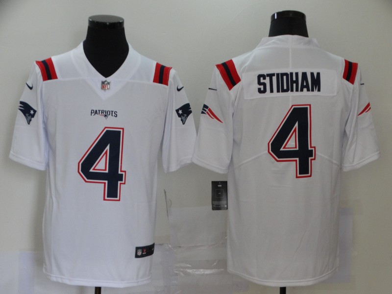 Men's New England Patriots #4 Jarrett Stidham White 2020 NEW Vapor Untouchable Stitched NFL Nike Limited Jersey