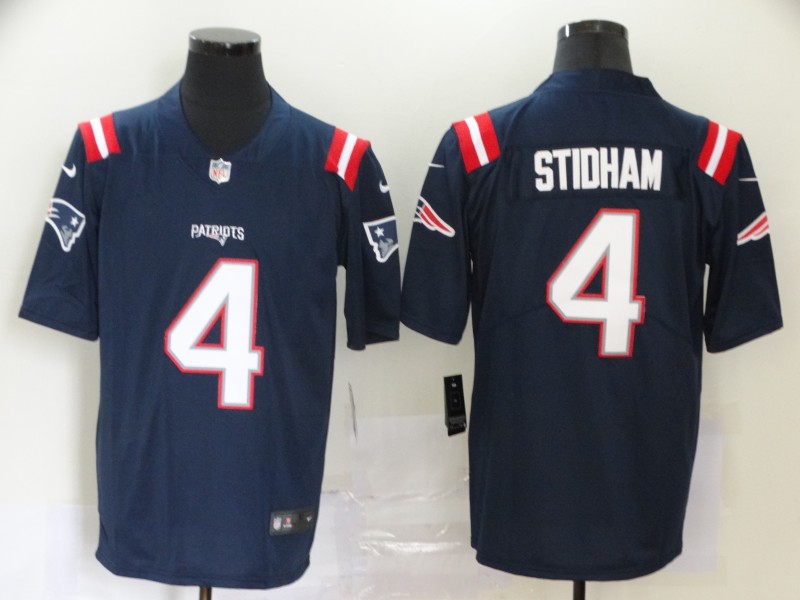 Men's New England Patriots #4 Jarrett Stidham Navy Blue 2020 NEW Vapor Untouchable Stitched NFL Nike Limited Jersey