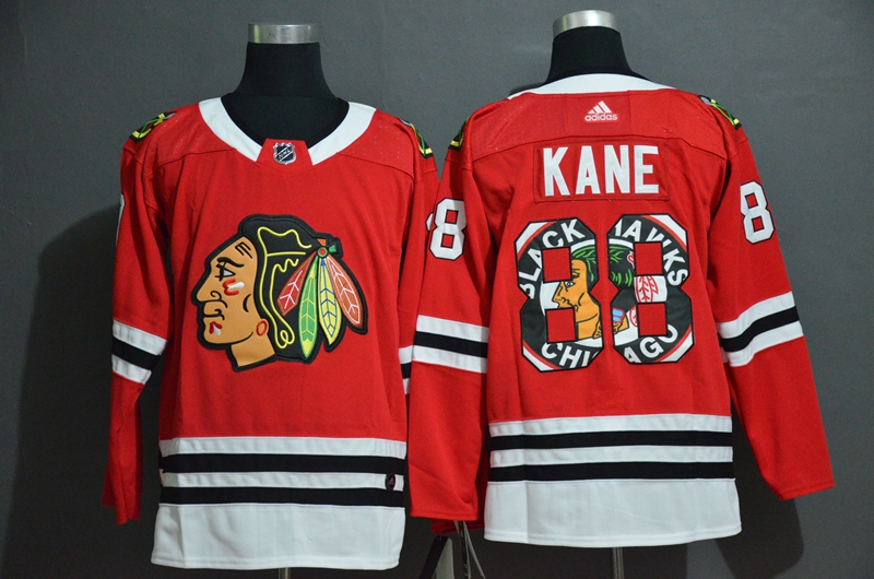 Men's Chicago Blackhawks #88 Patrick Kane NEW Red Fashion Adidas Stitched NHL Jersey