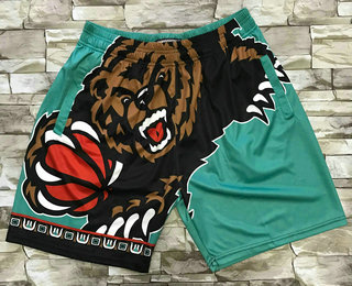 Men's Memphis Grizzlies Light Blue Big Face Mitchell Ness Hardwood Classics Soul Swingman Throwback Shorts