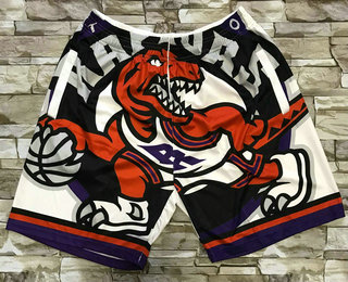 Men's Toronto Raptors White Big Face Hardwood Classics Soul Swingman Throwback Shorts