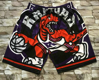 Men's Toronto Raptors Purple Big Face Hardwood Classics Soul Swingman Throwback Shorts