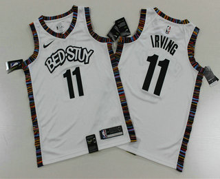 Men's Brooklyn Nets #11 Kyrie Irving NEW White 2020 City Edition Swingman Printed NBA Jersey