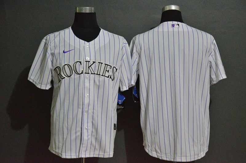 Men's Colorado Rockies Blank White Stitched MLB Cool Base Nike Jersey