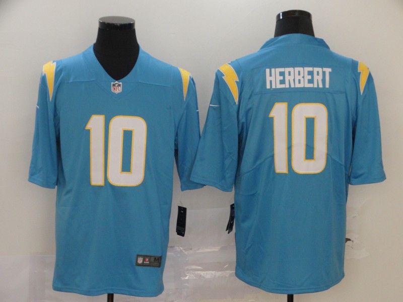 Men's Los Angeles Chargers #10 Justin Herbert Light Blue 2020 NEW Vapor Untouchable Stitched NFL Nike Limited Jersey