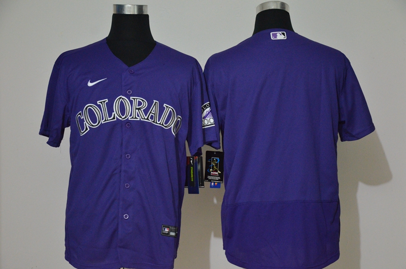 Men's Colorado Rockies Blank Purple Stitched MLB Flex Base Nike Jersey