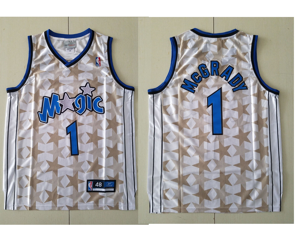 Orlando Magic #1 Tracy McGrady White All-Star Hardwood Classics Soul Swingman Throwback Jersey