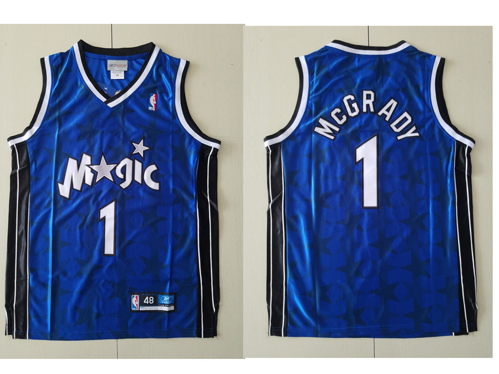 Orlando Magic #1 Tracy McGrady Blue All-Star Hardwood Classics Soul Swingman Throwback Jersey