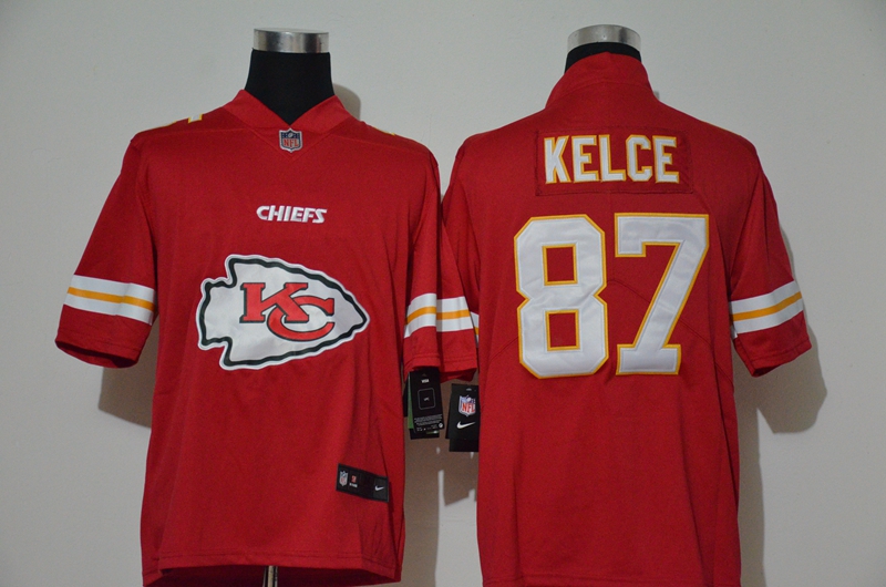 Men's Kansas City Chiefs #87 Travis Kelce Red 2020 Big Logo Vapor Untouchable Stitched NFL Nike Fashion Limited Jersey