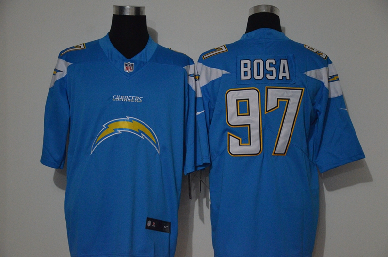 Men's Los Angeles Chargers #97 Joey Bosa Light Blue 2020 Big Logo Vapor Untouchable Stitched NFL Nike Fashion Limited Jersey