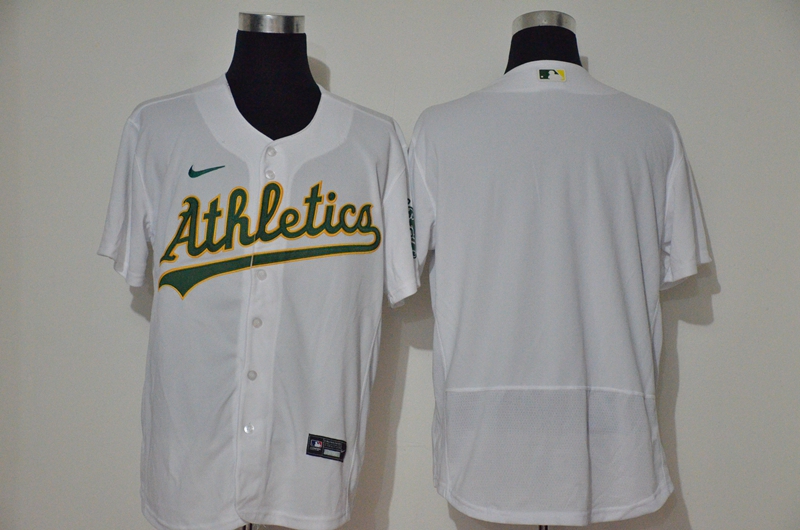 Men's Oakland Athletics Blank White Stitched Stitched MLB Flex Base Nike Jersey